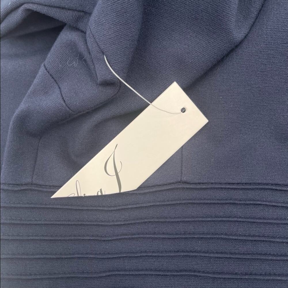 ELIZA J Dress Navy Cocktail Formal Business Wedding Pleated Long Sleeve NWT SZ 6 - Picture 10 of 13